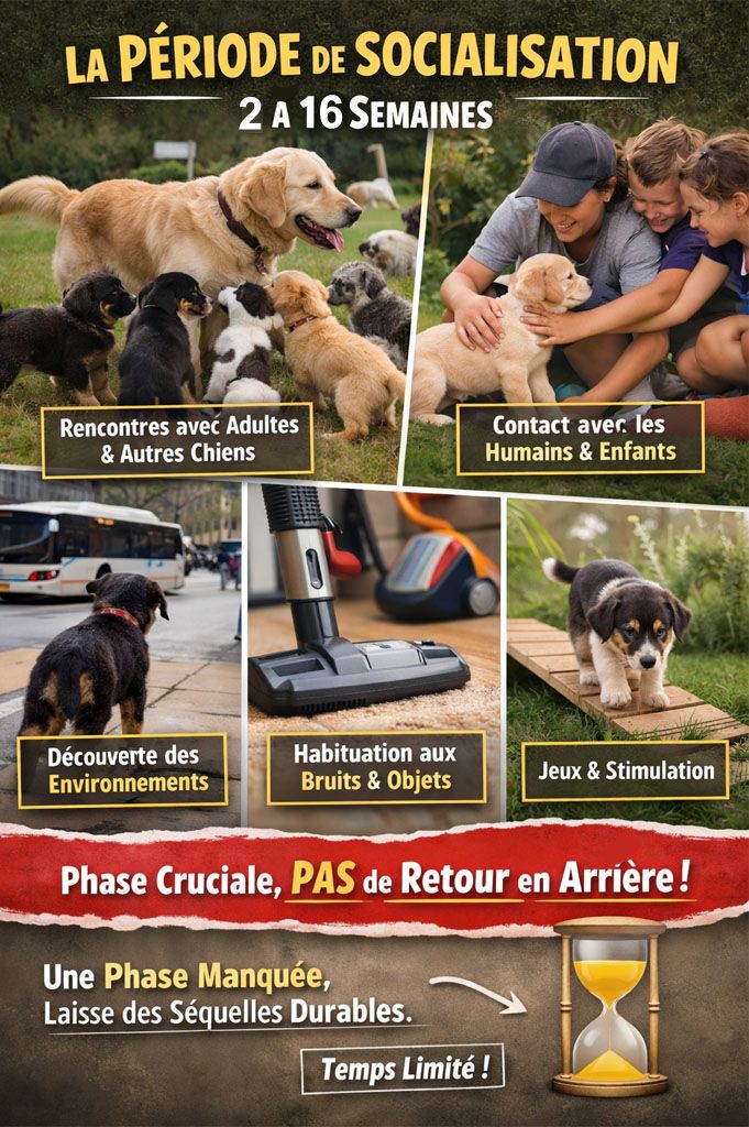 phase de socialisation et impregnation chiot