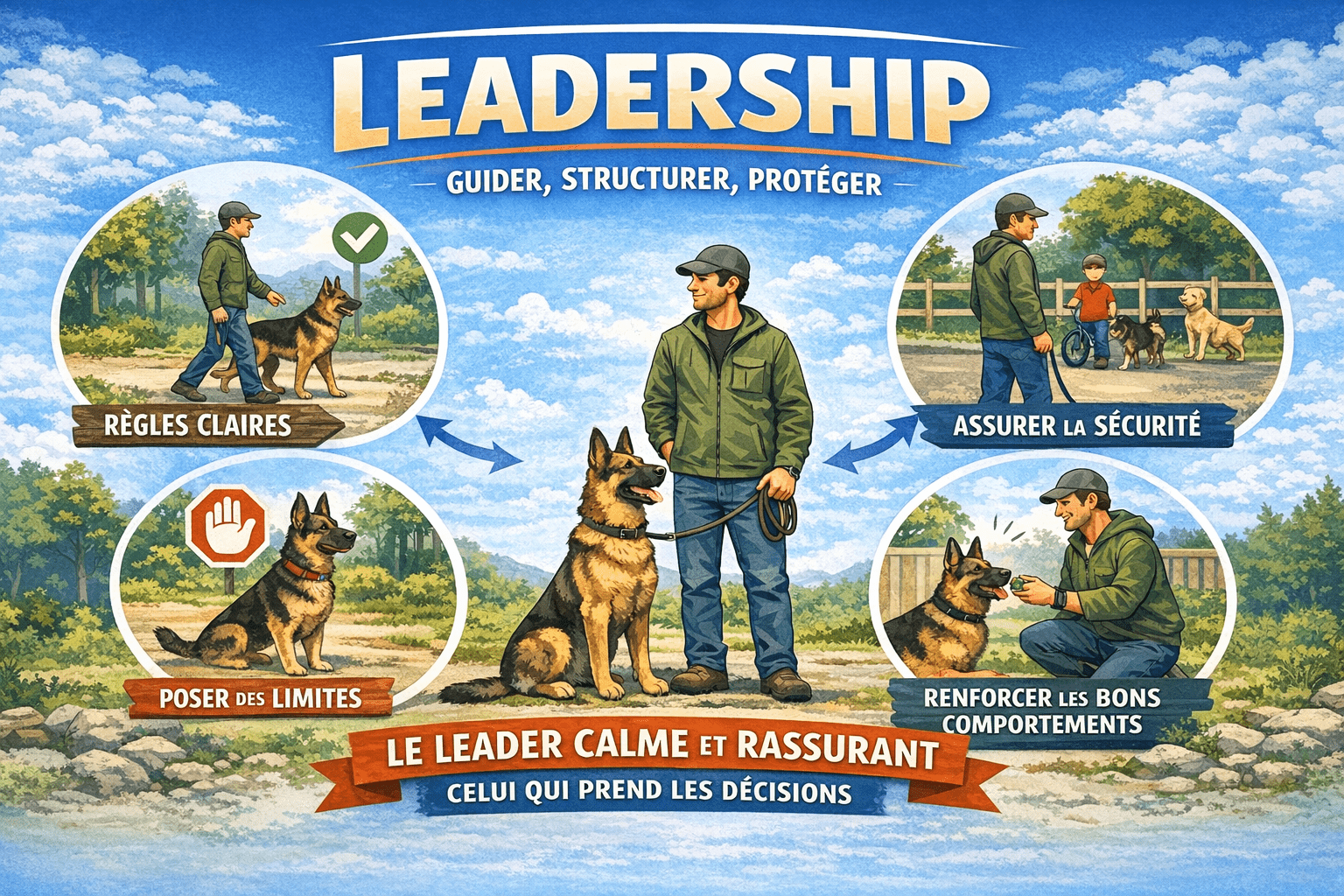 Leadership calme en éducation canine