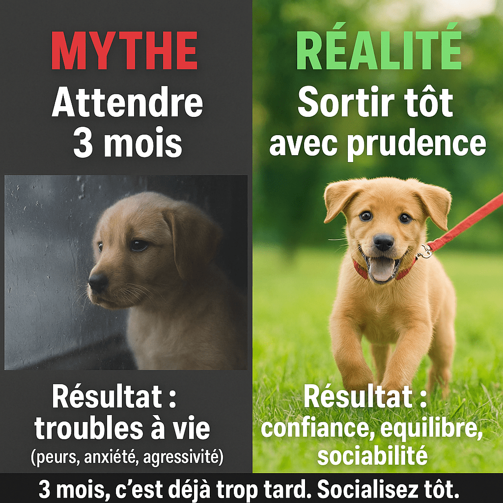 Attendre 3 mois pour sortir son chiot