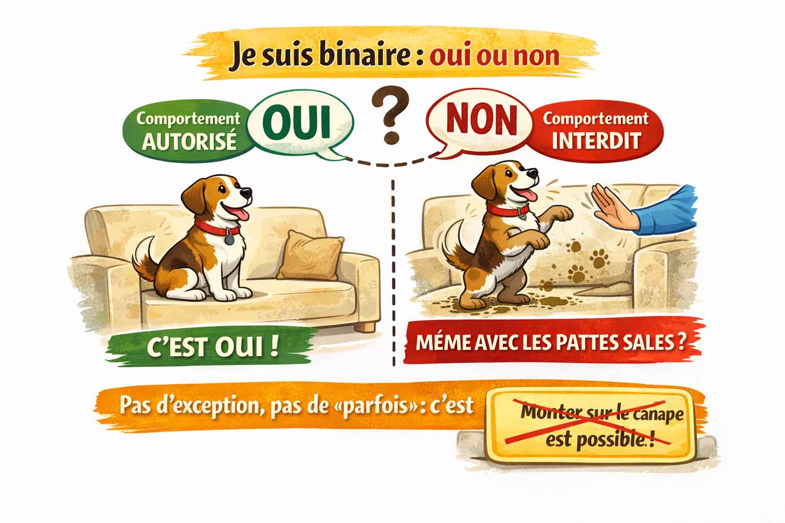 Chiens et règles de canapé